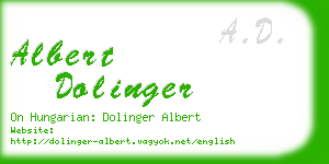 albert dolinger business card